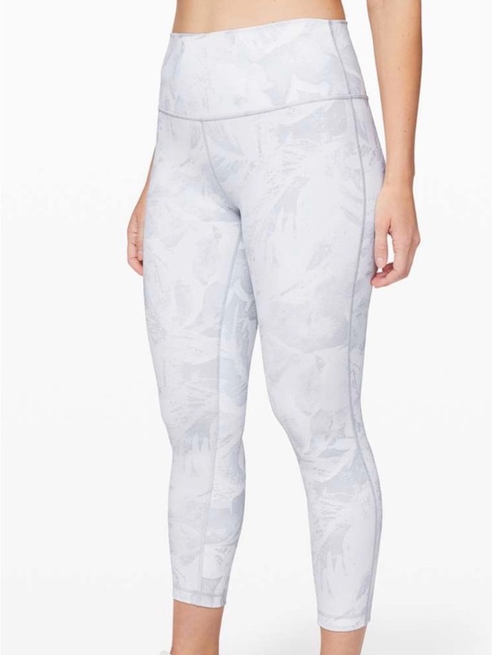 lululemon athletica Pants - lululemon athletica White Light Gray Marble Print High-Rise Leggings